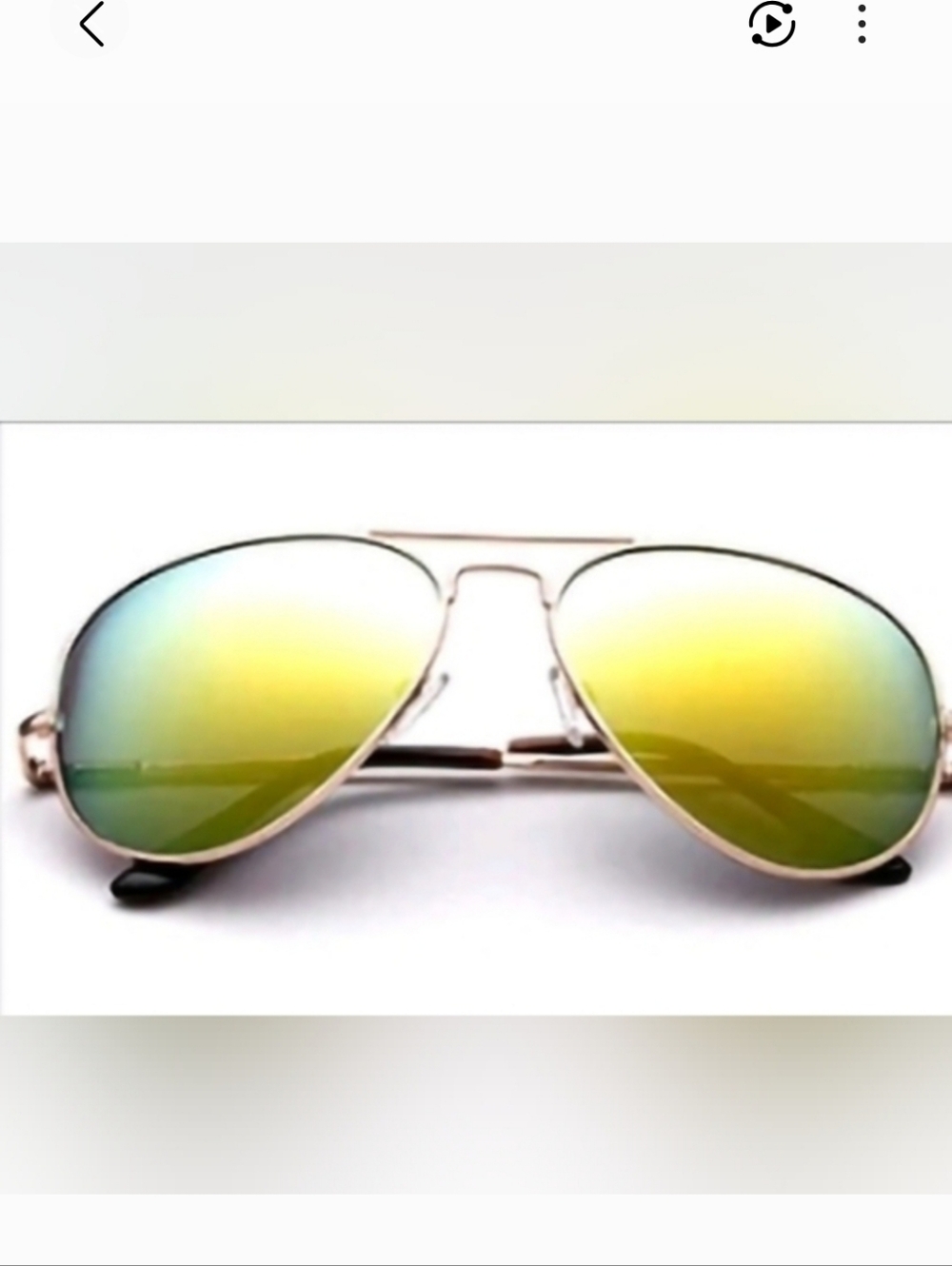 Yellow & Green Gold Frame Unisex Adult Aviator Sunglasses